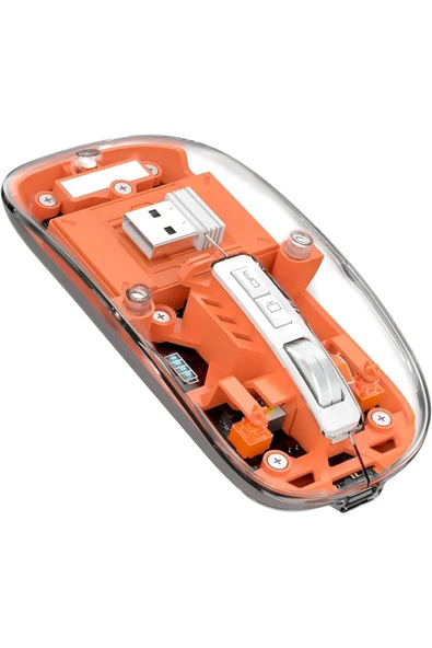 M133 Şeffaf Kablosuz Bluetooth Mouse Üç Modlu Sessiz Şarj Edilebilir