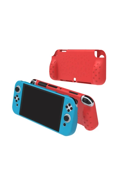 Nintendo Switch OLED El Destekli Grip Tasarımlı Koruyucu Silikon Kılıf - 6