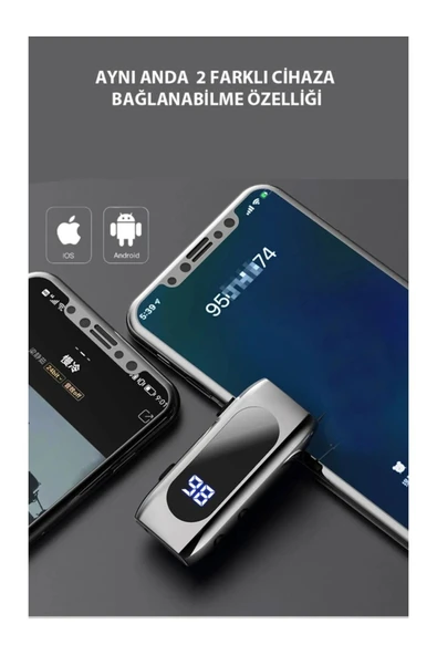 F210 Led Ekranlı 25saat Konuşma Süreli Çift Telefon Destekli Makaralı Bluetooth Kulaklık - Resim 3