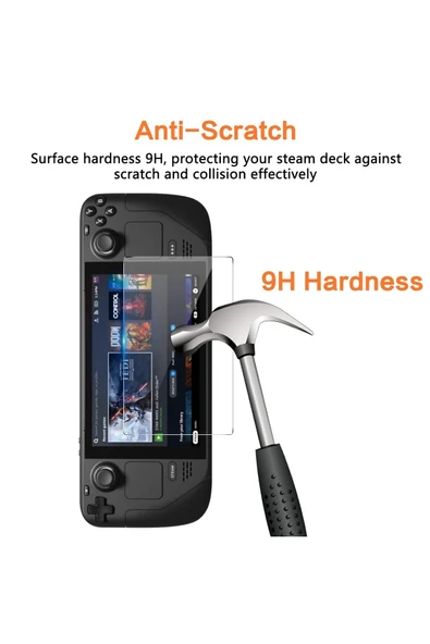 STEAM Deck Oyun KonsoluUyumlu  9H Gerçek Temperli Cam Ekran koruyucu - Resim 4