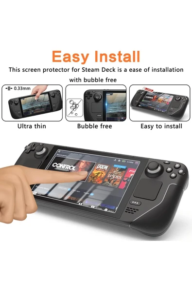 STEAM Deck Oyun KonsoluUyumlu  9H Gerçek Temperli Cam Ekran koruyucu - Resim 2