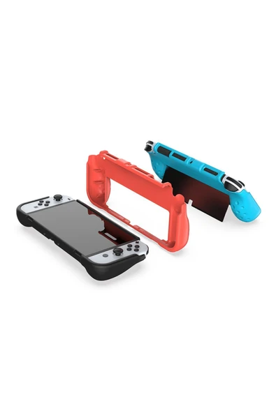 Nintendo Switch OLED El Destekli Grip Tasarımlı Koruyucu Silikon Kılıf - 3