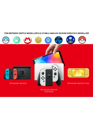 Nintendo Switch/switch Lite/switch Oled 3d Tasarım Analog Koruyucu Silikon Pad-mario Seri - 3