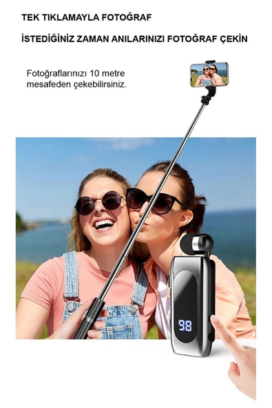 F210 Led Ekranlı 25saat Konuşma Süreli Çift Telefon Destekli Makaralı Bluetooth Kulaklık - Resim 5