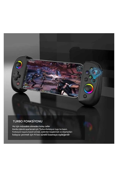 BSP-D8 Bluetooth 5.2 Android/Ios Tablet Telefon Uyumlu Mobil Telefon Tutucu Joystick Gamepad - Resim 7