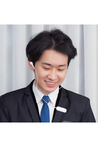 BXA4 Klipsli Bluetooth 5.3 TWS Mikrofonlu Kulak içi Yaka Kulaklık Beyaz - Resim 4