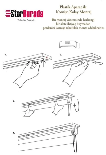 Çift Mekanizmalı Kirli Beyaz Damask Tül Perde ve Ekru Stor Perde STB45252-V01  EKRU 110 x 260 - 8