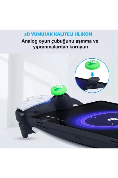 Sony PlayStation Portal 3D Analog Koruyucu Silikon-2 Adet - 4