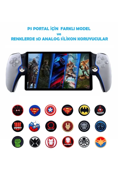 Sony PlayStation Portal 3D Analog Koruyucu Silikon-2 Adet - 2