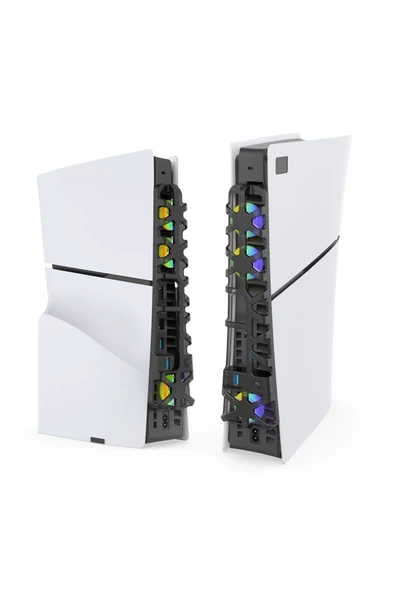 TP5-3538S PS5 Slim Disk PS5 Slim Dijital Uyumlu Hız Ayarlı RGB Arka Soğutucu Fan - Resim 3