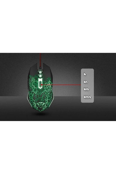 IZZA GXT 105 USB 2400 Dpı Siyah 6 Buttons RGB Oyuncu Mouse - 5