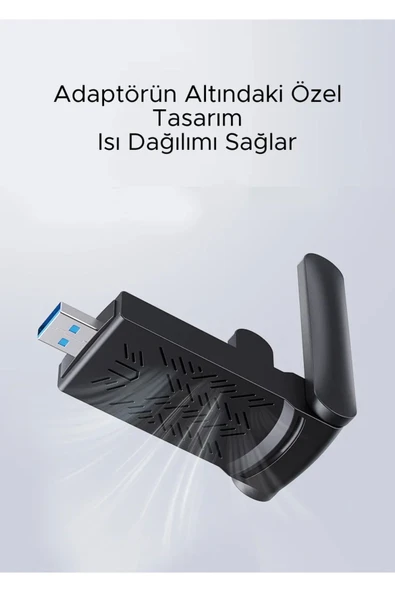 2.4/5 Uyumlu  GHz Kablosuz USB 3.0/2.0/1.1 Mac Windows Linux Uyumlu 1300Mbps Wi-Fi Adaptörü - 4