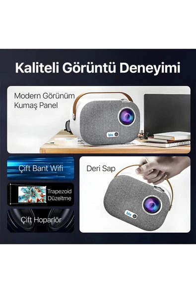 Vega II Android Projeksiyon Cihazı Full HD 1920×1080 4K Desteği 200 ANSI Lümen Wifi Bluetooth Uyumlu - 7