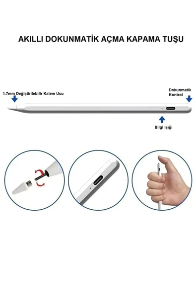 2gen Ipad Kalem Ios Çizim Stylus Dokunmatik Ekran Tablet Kalem Aktif Yüksek Hassasiyetli - 4