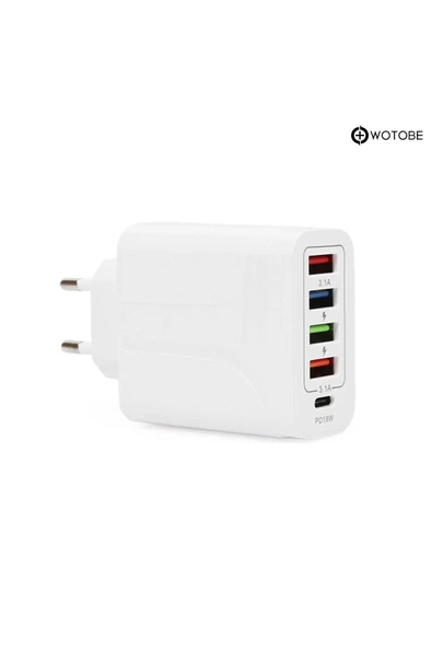 4 Usb 1 Type-c Usb Iphone Ipad Samsung Huawei Oppo Xiaomi Uyumlu 48w Hızlı Şarj Başlığı - Resim 3