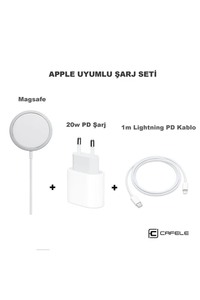 3 In 1 Iphone 12 Serisi Apple Magsafe Şarj Ve 20w Pd Hızlı Şarj Seti - Resim 6