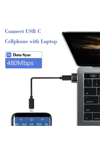 Erkek Usb To Dişi Type-c Çevirici Data Otg Adaptör Dönüştürücü - Resim 2