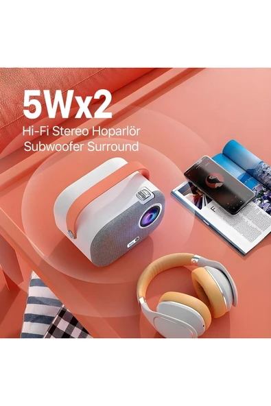 Vega II Android Projeksiyon Cihazı Full HD 1920×1080 4K Desteği 200 ANSI Lümen Wifi Bluetooth Uyumlu - 5