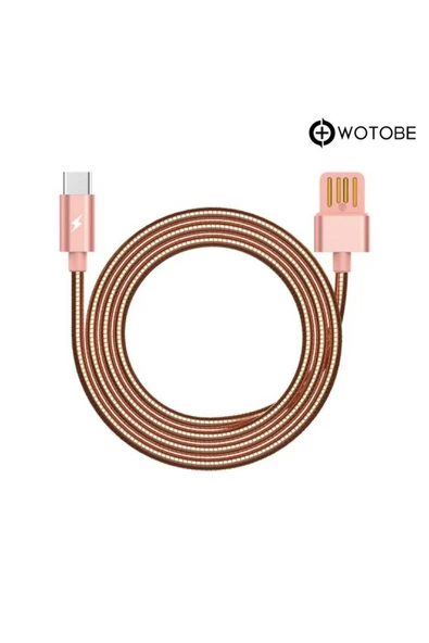 Usb Type-c Çelik Spiralli Şarj Data Kablosu - Resim 2