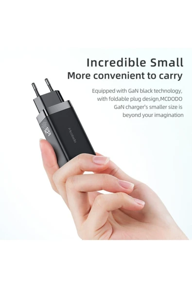 Gan 65w Yüksek Hızlı 2xtype C 1xusb Girişli Şarj Cihazı - Resim 4