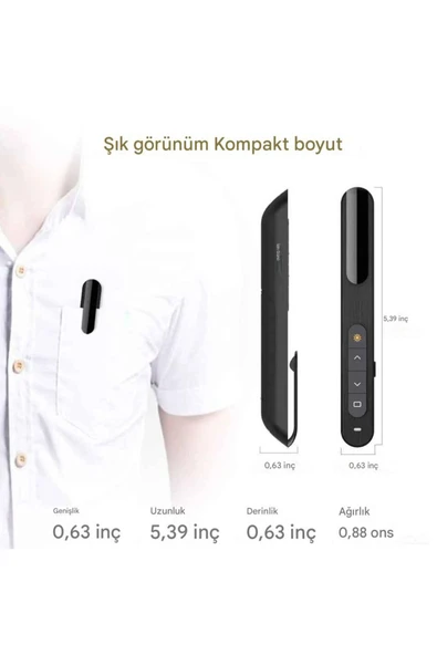 Wireless Presenter Kablosuz Lazer Kalem Sunum Kumandası - 6