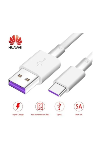 Ap-71 5a. Uyumlu Type- C Usb /data Şarj Kablosu -beyaz Mor Kablo 5A uyumlu - Resim 6