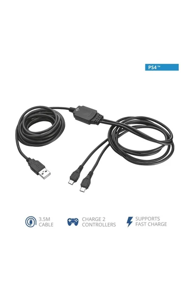 20165 GXT222 PS4 İkili Şarj ve Oynatma Kablosu - Resim 3