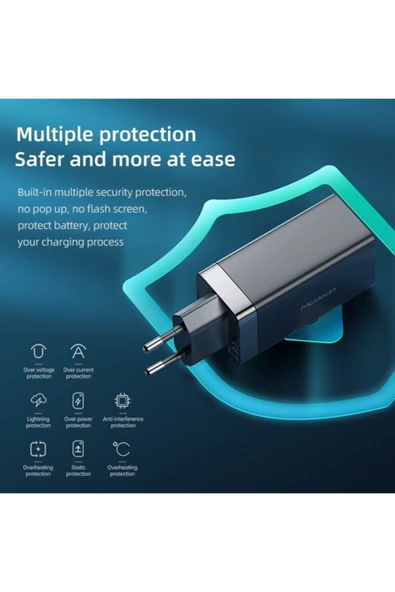 Gan 65w Yüksek Hızlı 2xtype C 1xusb Girişli Şarj Cihazı - Resim 5