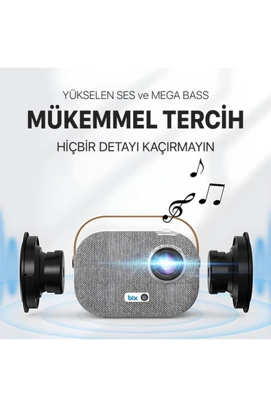 Vega II Android Projeksiyon Cihazı Full HD 1920×1080 4K Desteği 200 ANSI Lümen Wifi Bluetooth Uyumlu - 4