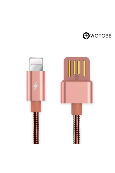 Apple Lightning Çelik Spiral Şarj Data Kablosu