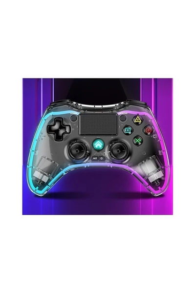 Ps-p05 Rgb Led Işıklı Ps4-ps3-tv-ıos-pc Uyumlu Kablosuz Joystick Gamepad Oyun Kolu - 8