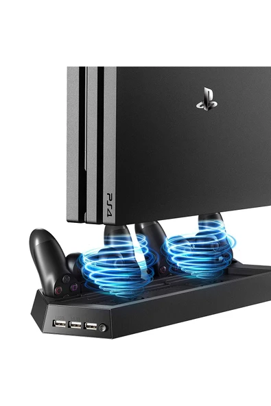 Ps4 Fat-ps4 Slim-ps4 Pro Joystick Kol Şarjlı Multifonksiyonel Fanlı Dikey Stand - 3