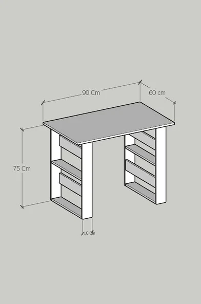 Verona Çalışma Masası Siyah - Resim 4
