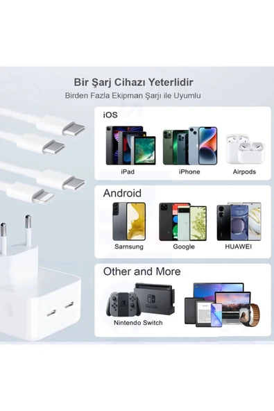 50 W Çift Usb-c Bağlantı Noktalı Güç Adaptörü - Resim 5