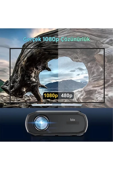 Vega III Android Projeksiyon Cihaz Full HD 1920×1080 4K Desteği 400 ANSI Lümen Wifi Bluetooth Uyumlu - 6