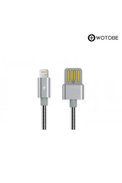 Apple Lightning Çelik Spiral Şarj Data Kablosu