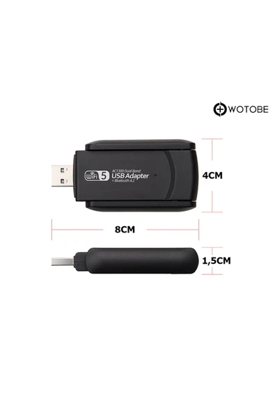 2.4/5 Uyumlu  GHz Kablosuz USB 3.0/2.0/1.1 Mac Windows Linux Uyumlu 1300Mbps Wi-Fi Adaptörü - 2