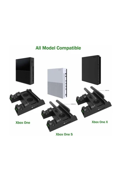 Xbox One Dik Tutma Standı Fanlı Ikli Şarjlı Göstergeli Dock Xbox One X S - Resim 2