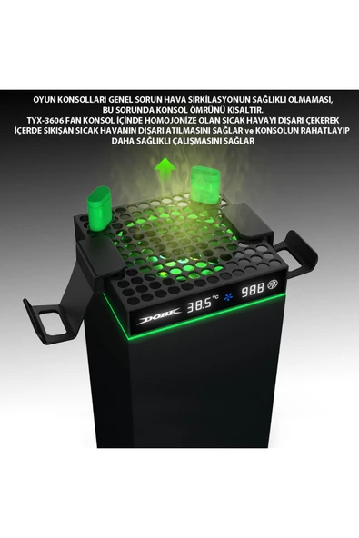 TYX-3606 Xbox Series X 2 Adet 1200mAh Pil Soğutucu Fan ve Joystick Standlı Ünite - 4