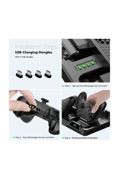 Xbox One Stand Fanlı Şarj Göstergeli Dock Xbox One X S - 3