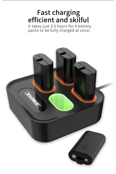 Xbox Series S X Batarya Şarj Dock + 4 Adet Pil Dahil - Resim 4