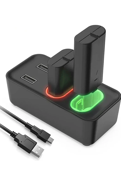 Xbox Series S X Batarya Şarj Dock + 2 Adet 800 Mah Pil Dahil