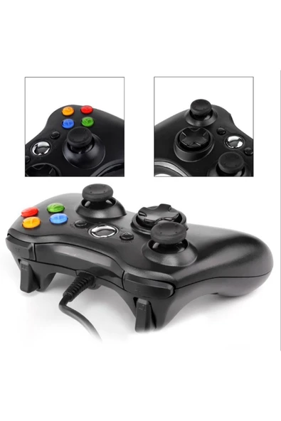 Xbox 360 Uyumlu Titreşimli Kablolu Analog Oyun Kolu - 4