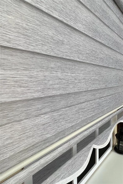 StorBurada Bambu Gri Zebra Stor Perde Alüminyum Kasalı Z-STB400V04  Gri 100 x 200 - Resim 6