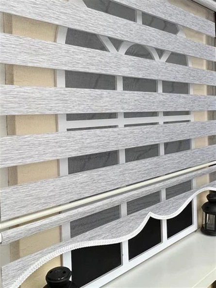 StorBurada Bambu Gri Zebra Stor Perde Alüminyum Kasalı Z-STB400V04  Gri 30 x 200