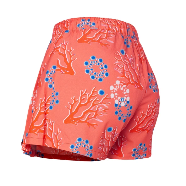 Anemoss Mercan Kadın Şort Etek – Lastikli Bel, Bağcıklı, Pembe Desenli Yazlık Skort - 4