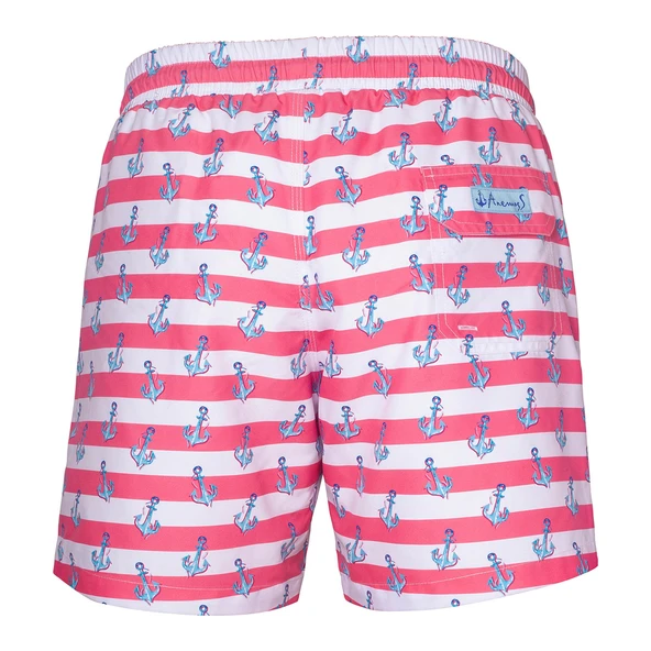 Anemoss Çapa Üç Cepli İçi Fileli Bel Lastik ve Bağlama İpli Erkek Deniz Şortu - 7