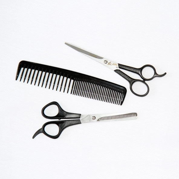 Alfa Set18 6Lı Berber Seti + Ense Fırçası + Penuar - Resim 3