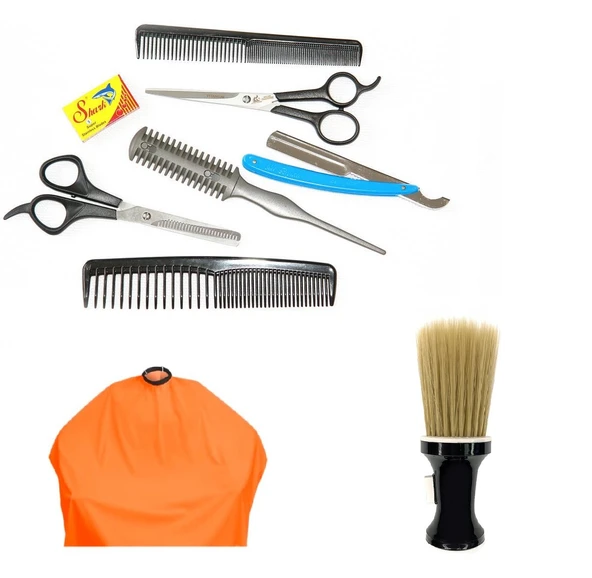 Alfa Set18 6Lı Berber Seti + Ense Fırçası + Penuar