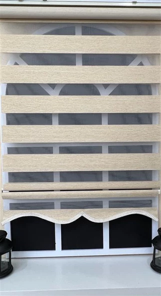 Zebra Stor Perde Sütlü Kahve Etek Dilimli Z-STB400V03  Sütlü Kahve 150 x 200 - 2
